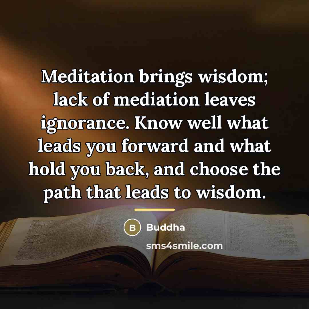 “Meditation brings wisdom; lack of mediation leaves ignorance. Know well…” quote by Buddha