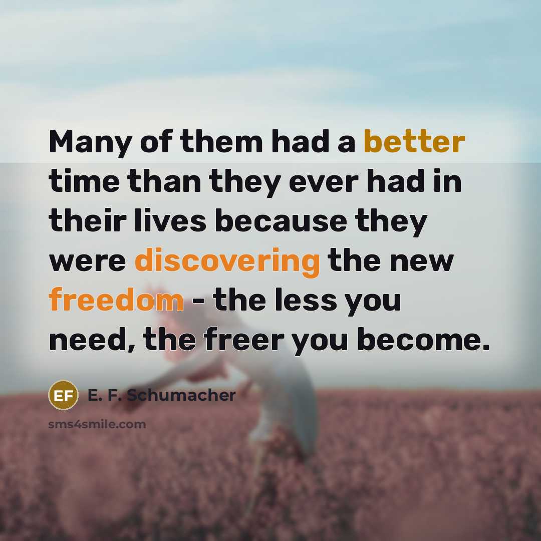 “Many of them had a better time than they ever…” quote by E. F. Schumacher