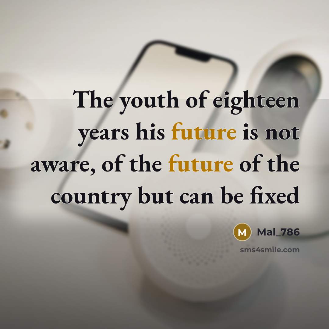 “The youth of eighteen years his future is not aware,…” quote by Mal_786