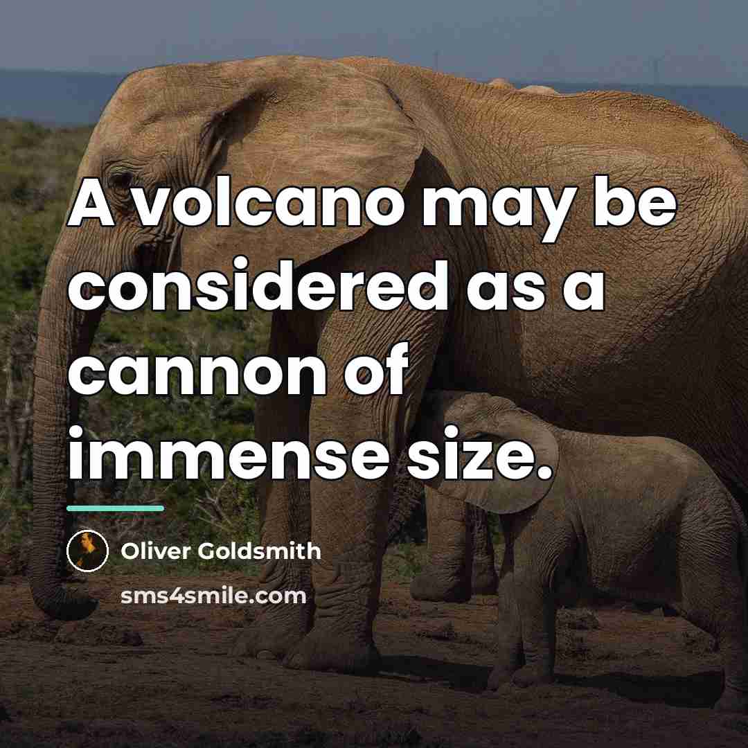 “A volcano may be considered as a cannon of immense…” quote by Oliver Goldsmith
