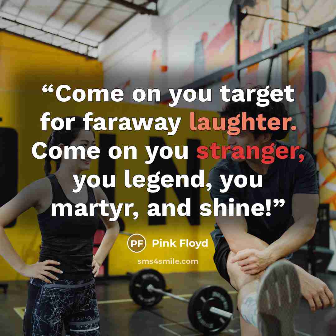 “Come on you target for faraway laughter. Come on you stranger, you legend, you martyr, and shine!” quote by Pink Floyd