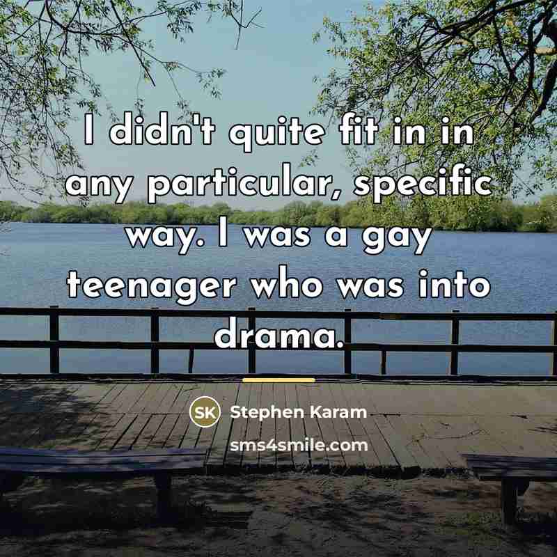 “I didn't quite fit in in any particular, specific way.…” quote by Stephen Karam