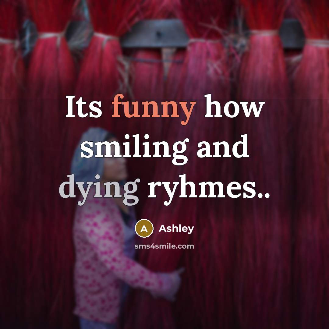 “Its funny how smiling and dying ryhmes..” quote by Ashley