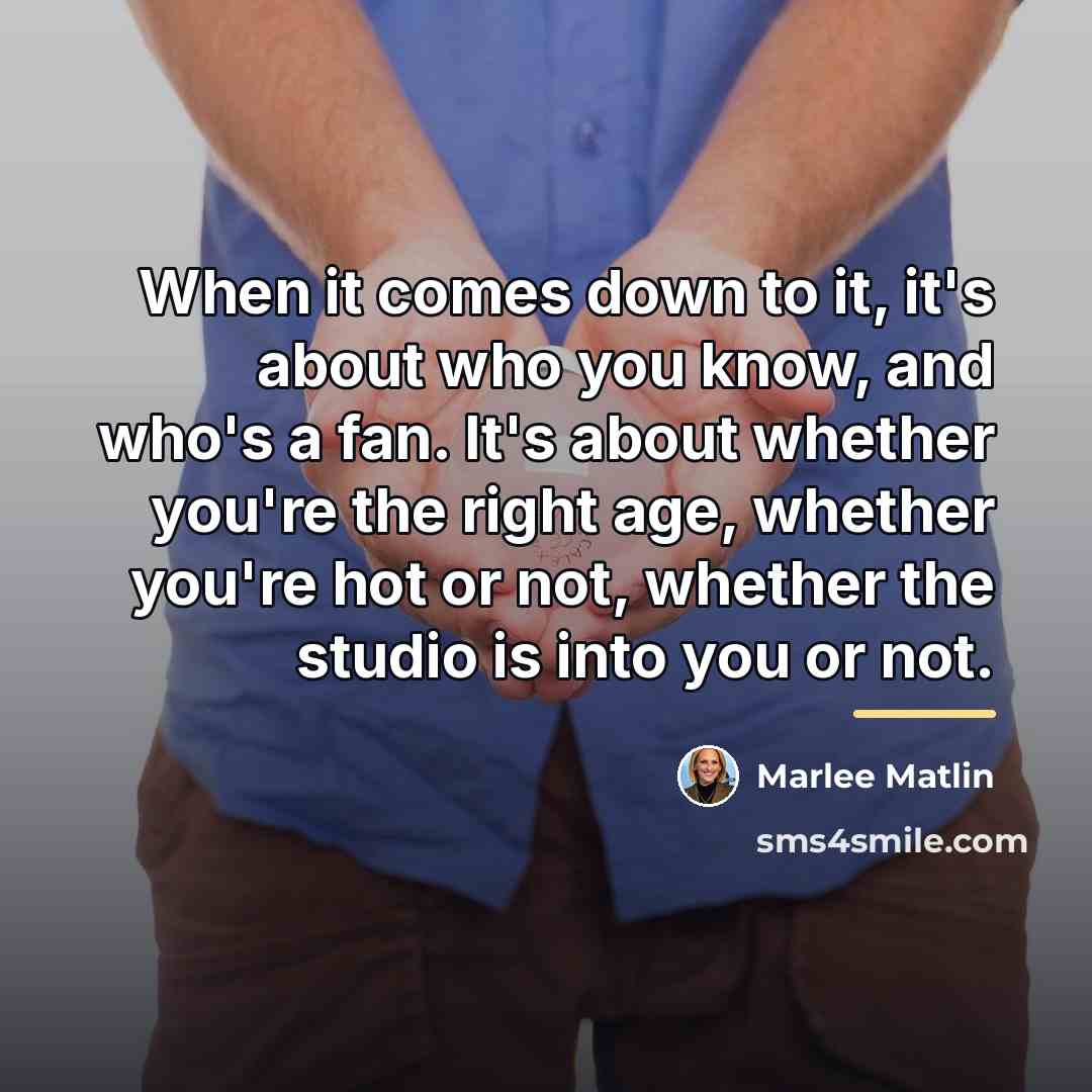 “When it comes down to it, it's about who you…” quote by Marlee Matlin
