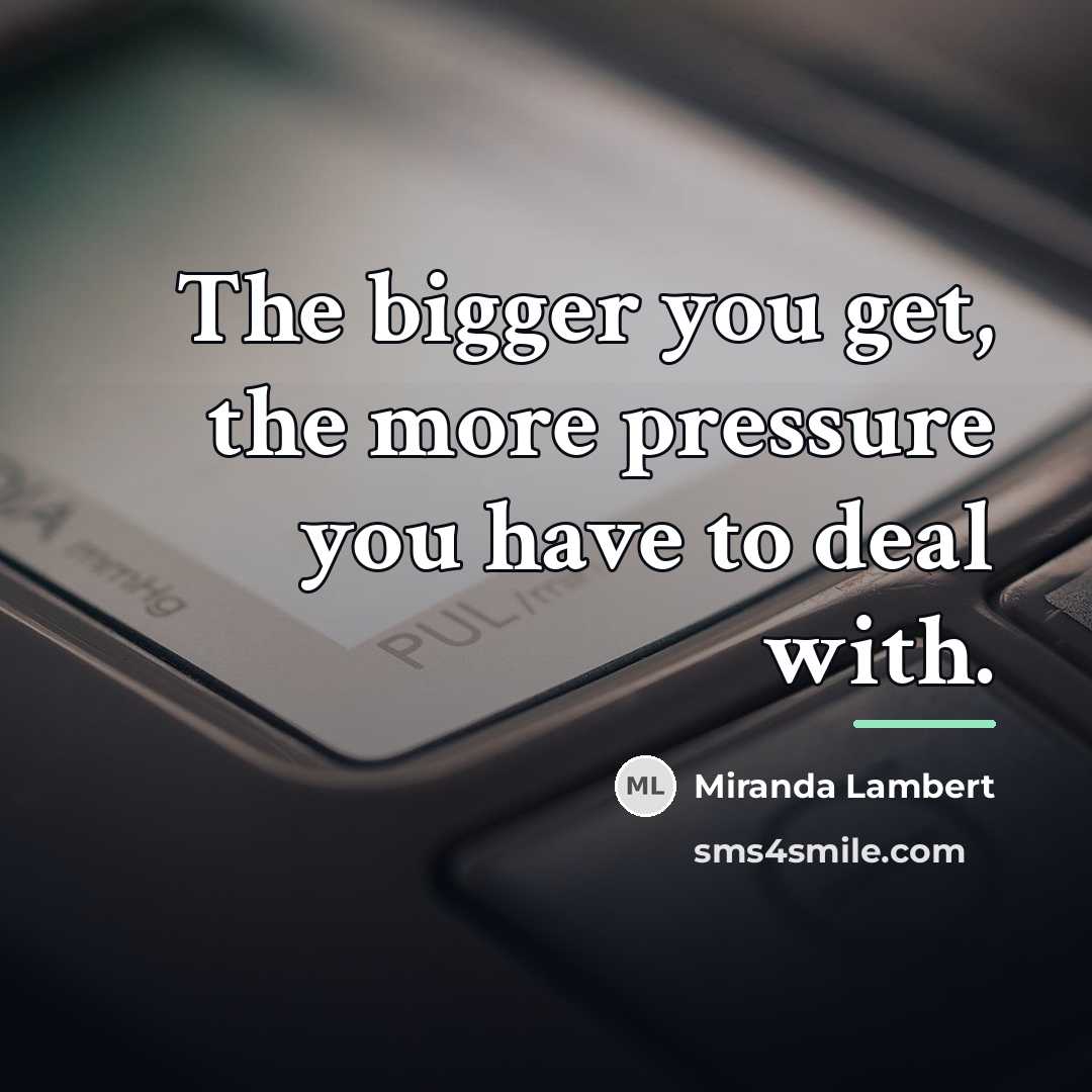 “The bigger you get, the more pressure you have to…” quote by Miranda Lambert