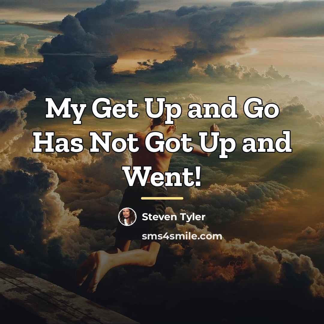“My Get Up and Go Has Not Got Up and…” quote by Steven Tyler