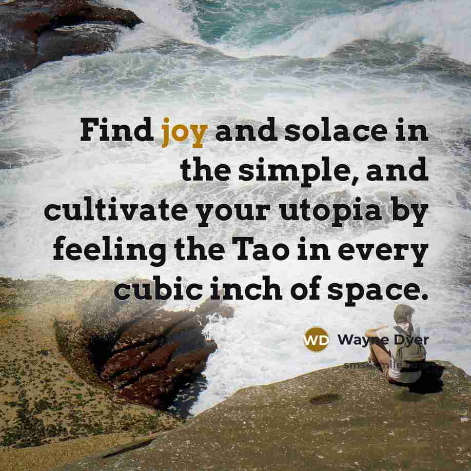 “Find joy and solace in the simple, and cultivate your…” quote by Wayne Dyer