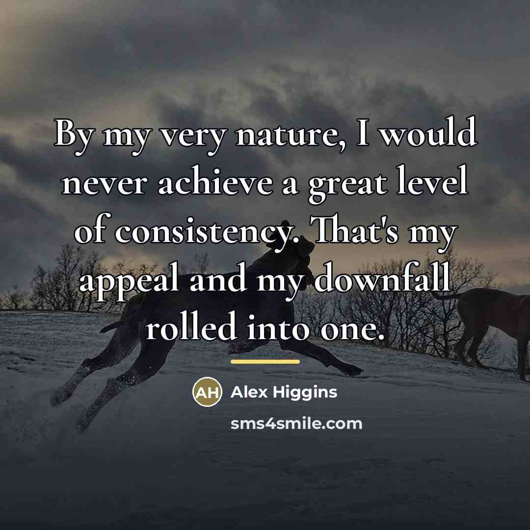 “By my very nature, I would never achieve a great…” quote by Alex Higgins