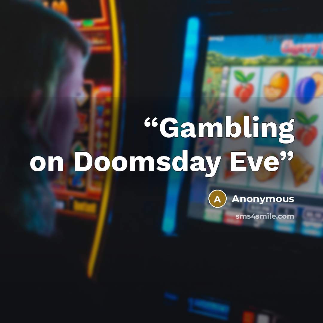 “Gambling on Doomsday Eve” quote by Anonymous