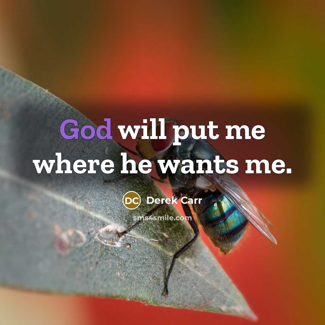 “God will put me where he wants me.…” quote by Derek Carr