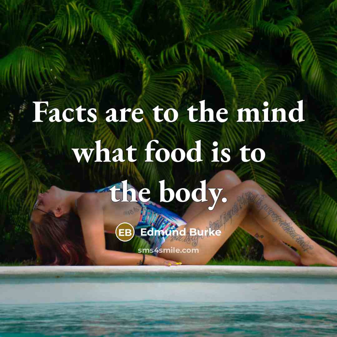“Facts are to the mind what food is to the…” quote by Edmund Burke