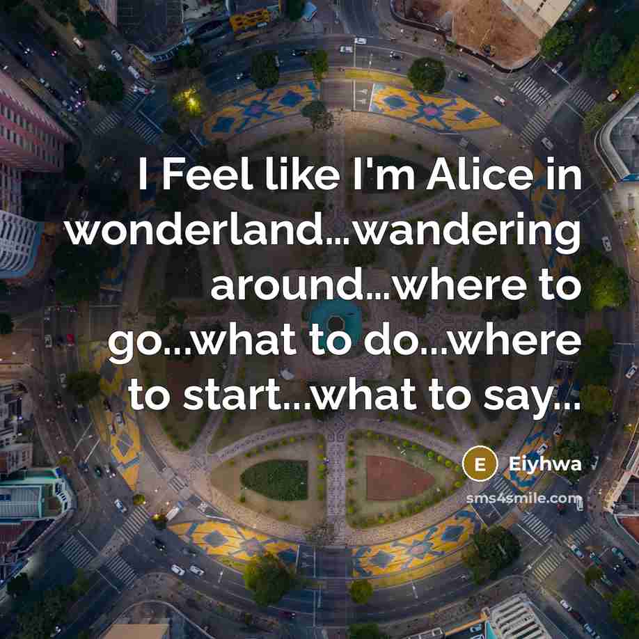 “I Feel like I'm Alice in wonderland....wandering around....where to go...what…” quote by Eiyhwa