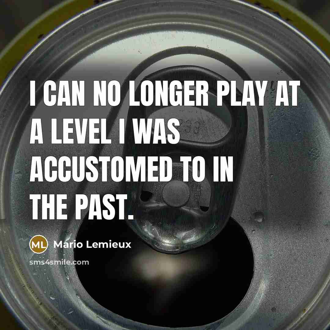 “I can no longer play at a level I was…” quote by Mario Lemieux