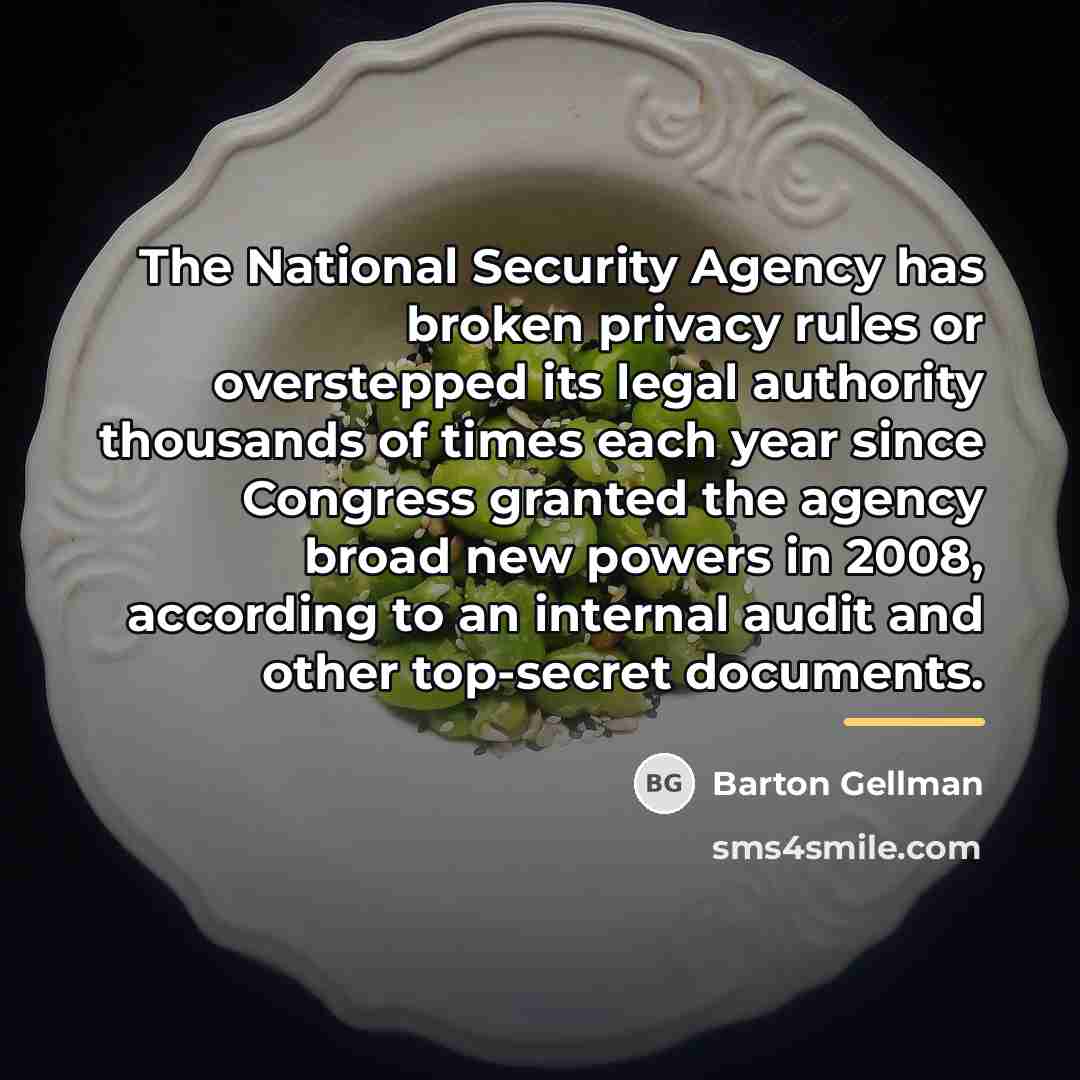 “The National Security Agency has broken privacy rules or overstepped…” quote by Barton Gellman