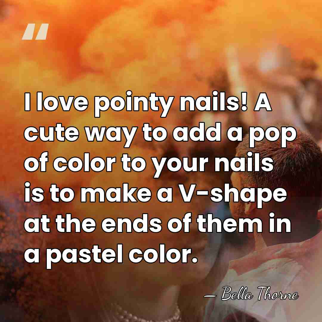 I love pointy nails! A cute way to add a pop of&hellip; - Bella Thorne