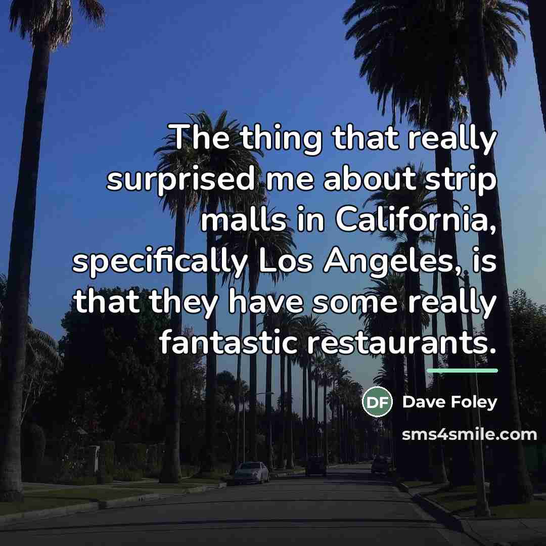 “The thing that really surprised me about strip malls in…” quote by Dave Foley