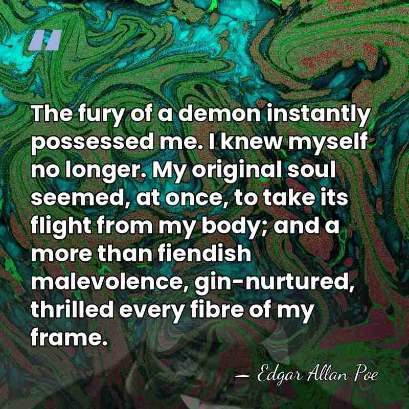 The fury of a demon instantly possessed me. I knew myself no&hellip; - Edgar Allan Poe