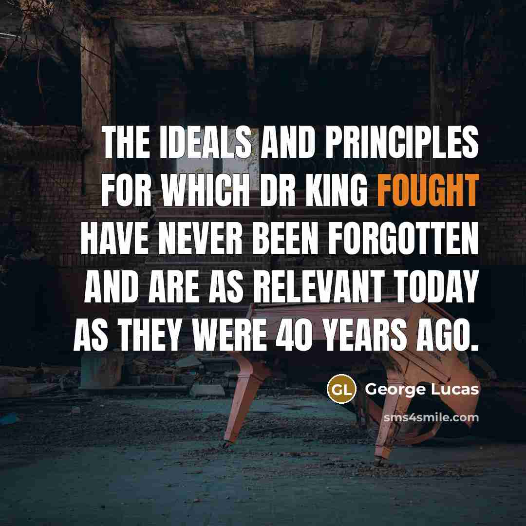 “The ideals and principles for which Dr King fought have…” quote by George Lucas
