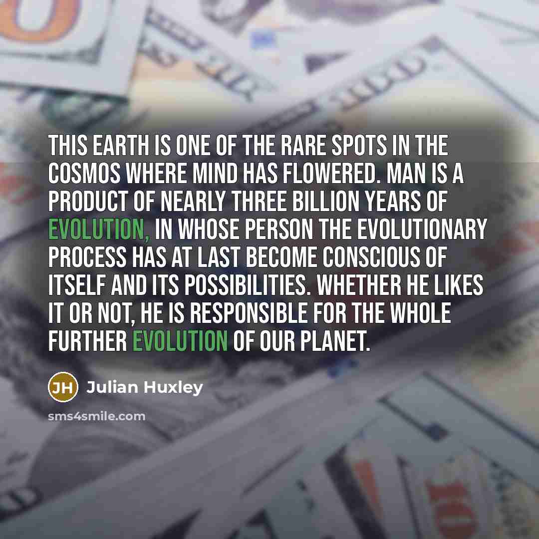 “This earth is one of the rare spots in the…” quote by Julian Huxley