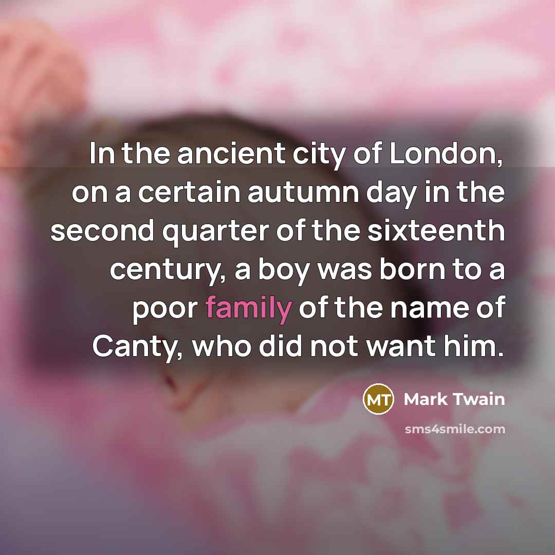 “In the ancient city of London, on a certain autumn…” quote by Mark Twain