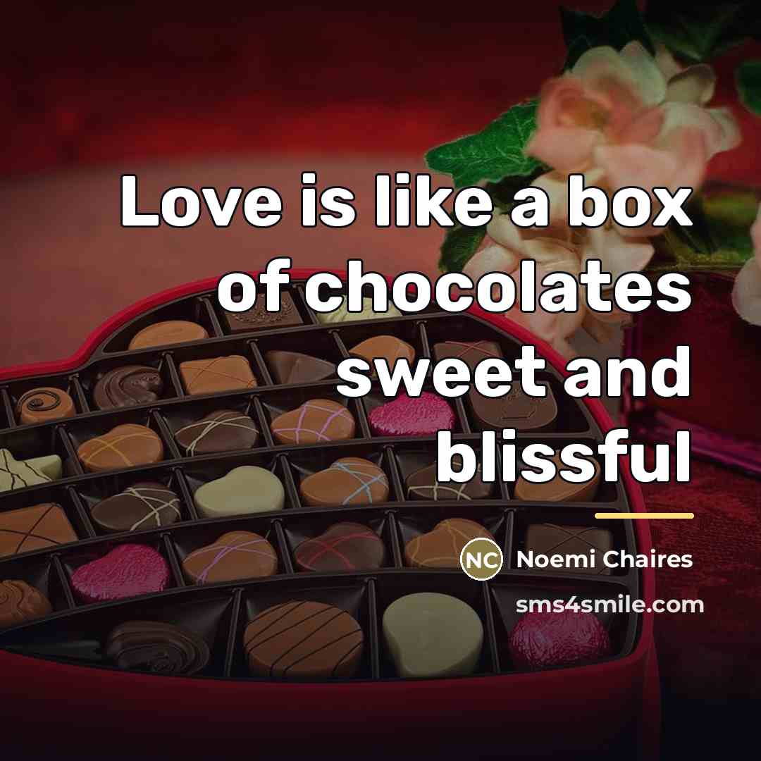 “Love is like a box of chocolates sweet and blissful…” quote by Noemi Chaires