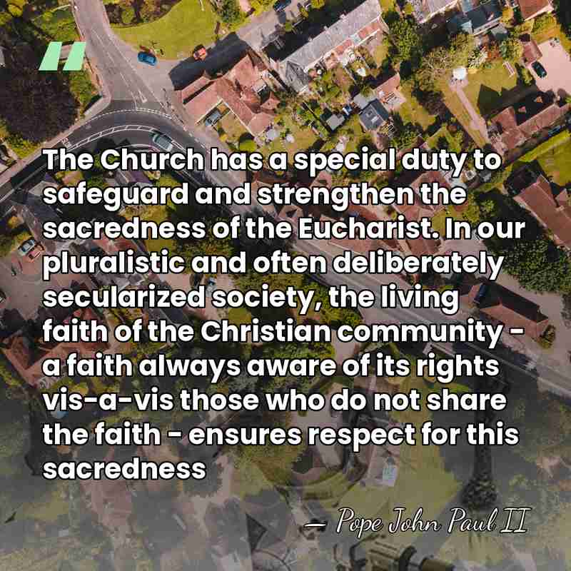 The Church has a special duty to safeguard and strengthen the sacredness&hellip; - Pope John Paul II