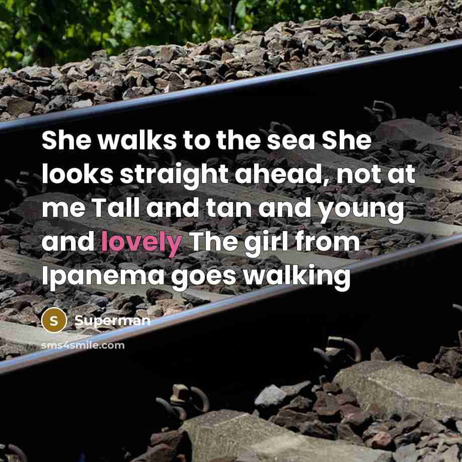 “She walks to the sea She looks straight ahead, not…” quote by Superman