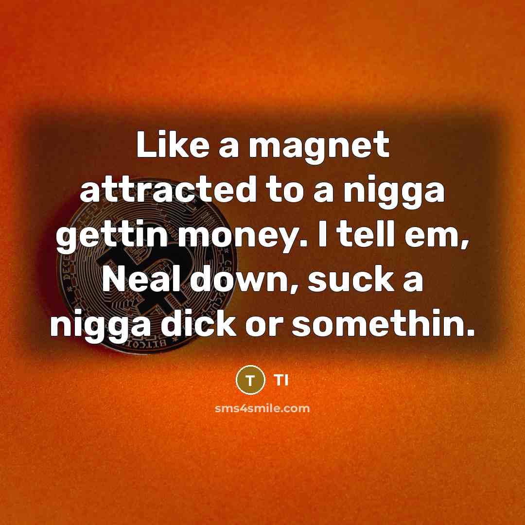 “Like a magnet attracted to a nigga gettin money. I…” quote by TI