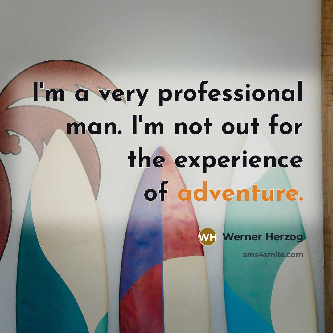 “I'm a very professional man. I'm not out for the…” quote by Werner Herzog