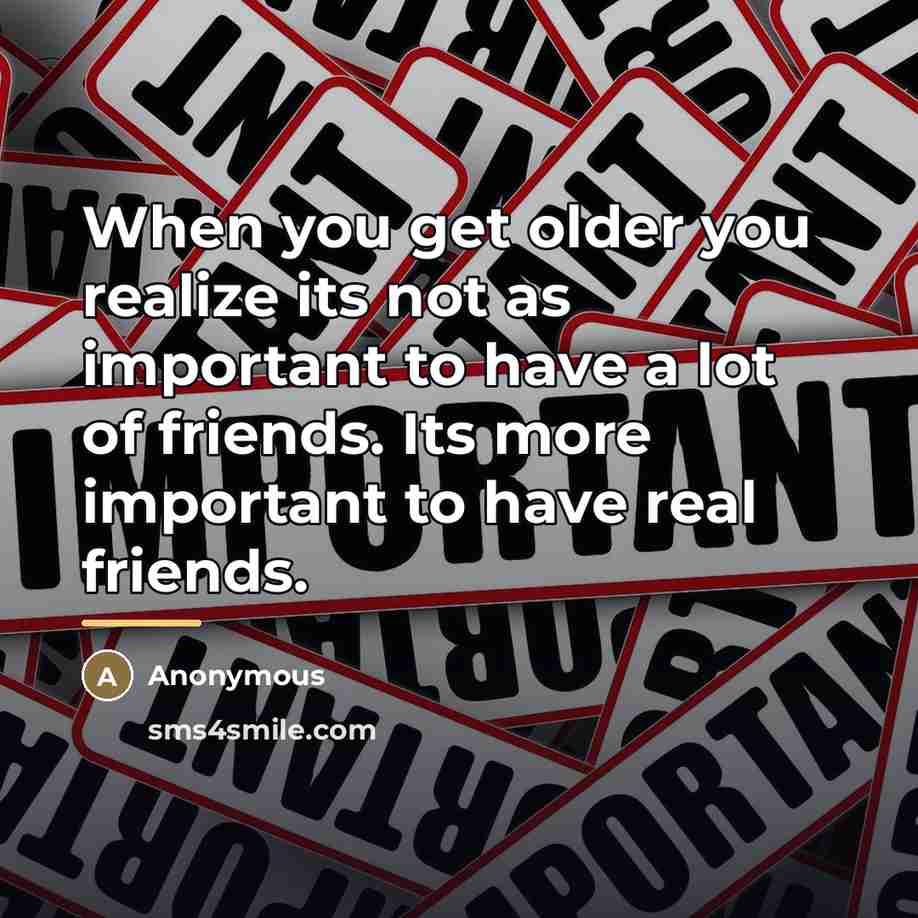 “When you get older you realize its not as important…” quote by Anonymous