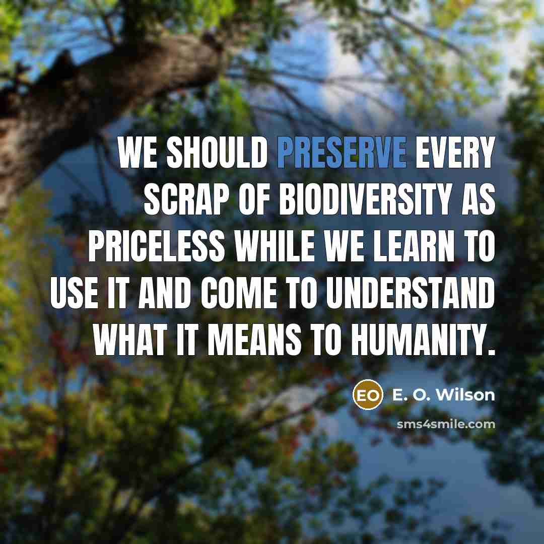 “We should preserve every scrap of biodiversity as priceless while…” quote by E. O. Wilson