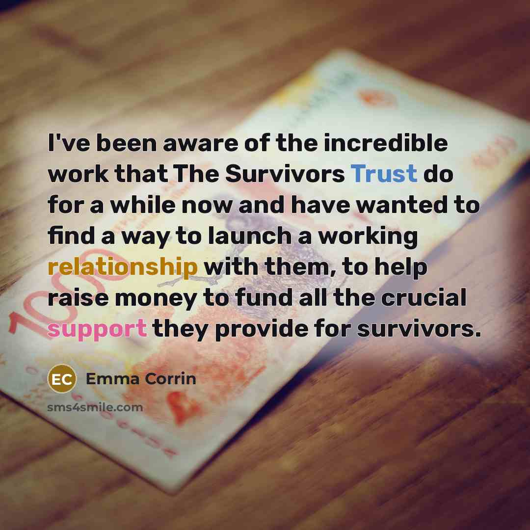 “I've been aware of the incredible work that The Survivors…” quote by Emma Corrin