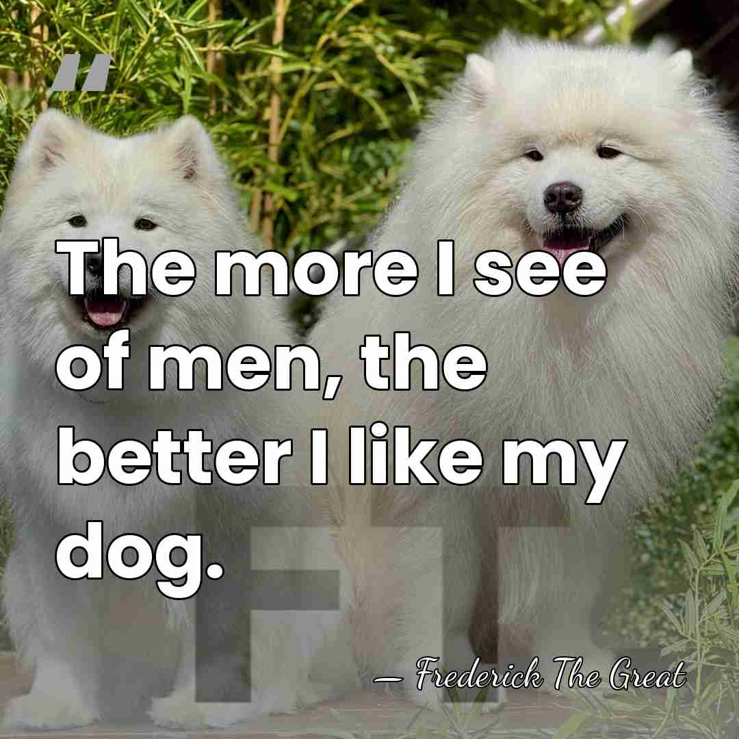The more I see of men, the better I like my dog. - Frederick The Great