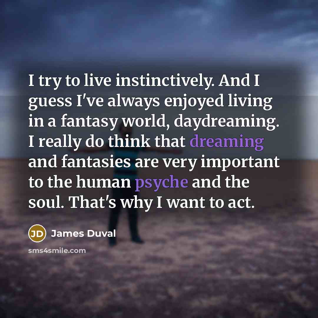 “I try to live instinctively. And I guess I've always…” quote by James Duval