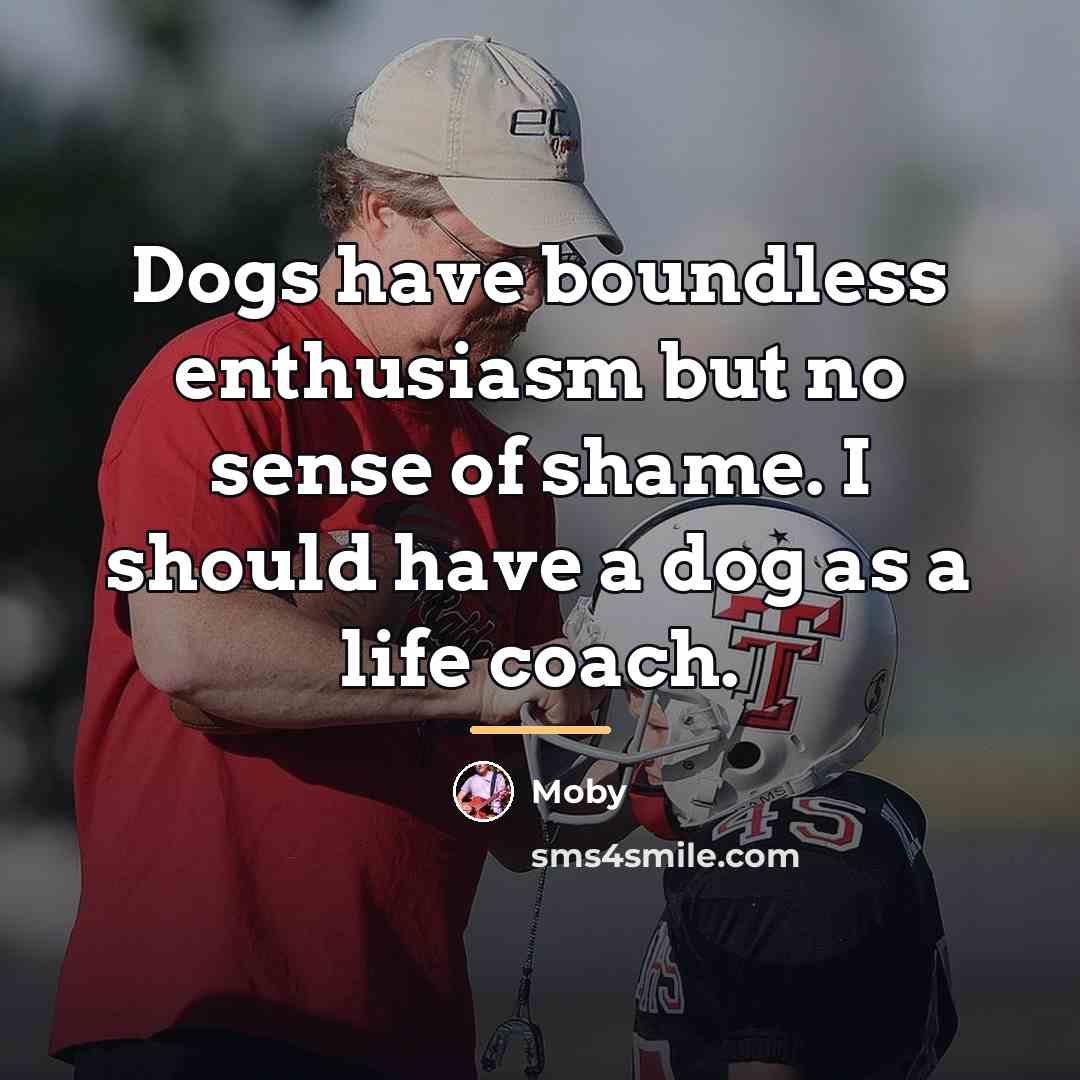 “Dogs have boundless enthusiasm but no sense of shame. I…” quote by Moby