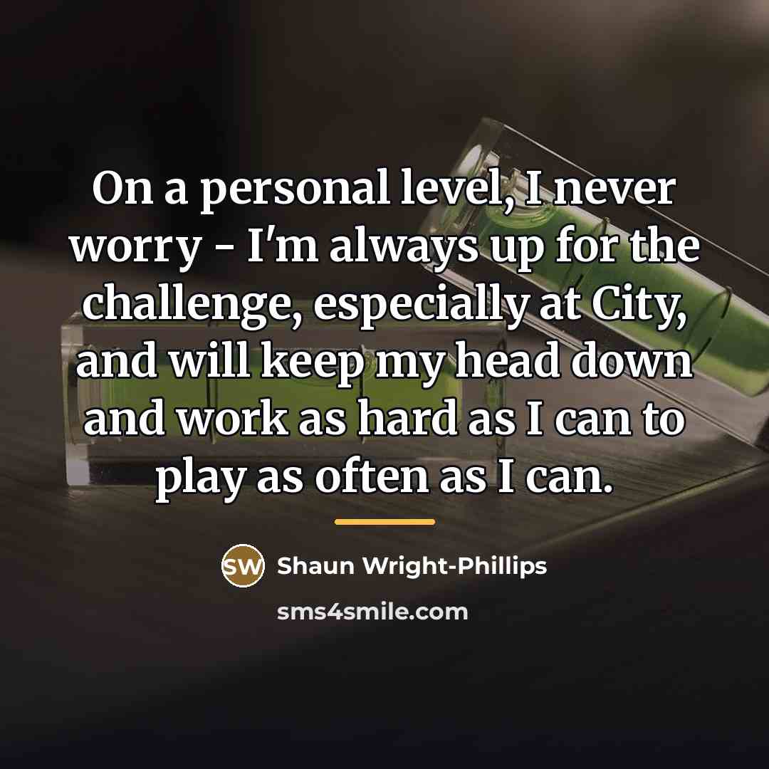“On a personal level, I never worry - I'm always…” quote by Shaun Wright-Phillips