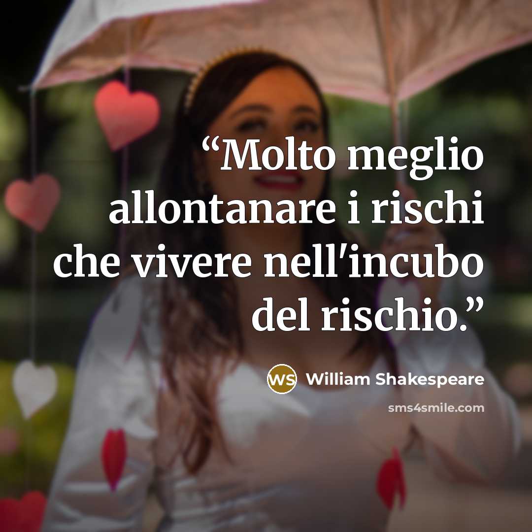 “Molto meglio allontanare i rischi che vivere nell'incubo del rischio.” quote by William Shakespeare