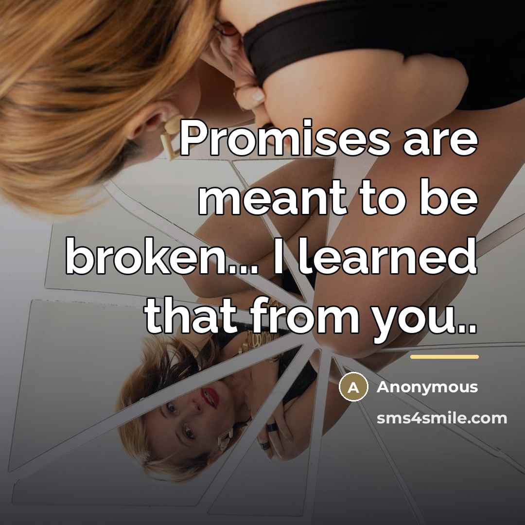 “Promises are meant to be broken... I learned that from…” quote by Anonymous