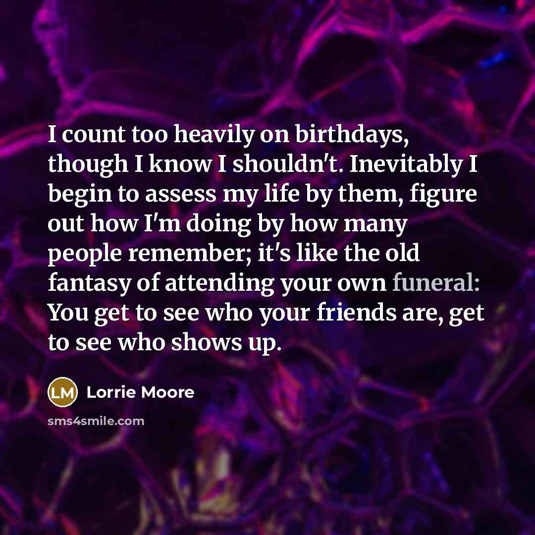 “I count too heavily on birthdays, though I know I…” quote by Lorrie Moore