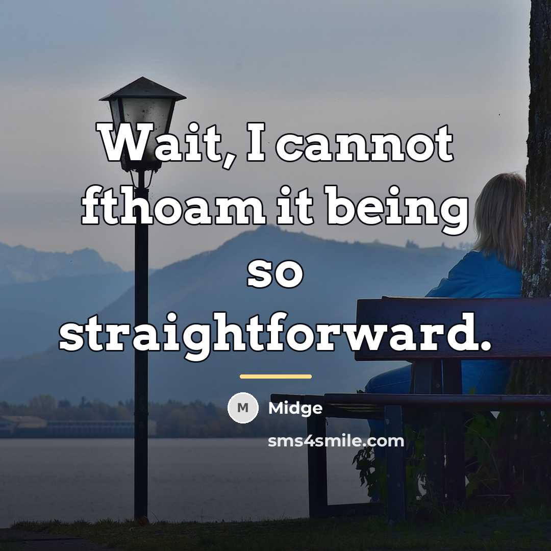 “Wait, I cannot fthoam it being so straightforward.…” quote by Midge