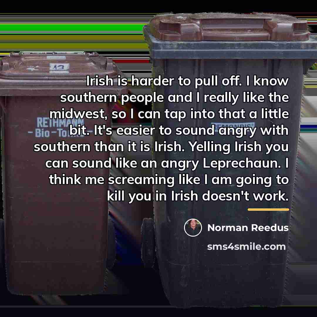 “Irish is harder to pull off. I know southern people…” quote by Norman Reedus