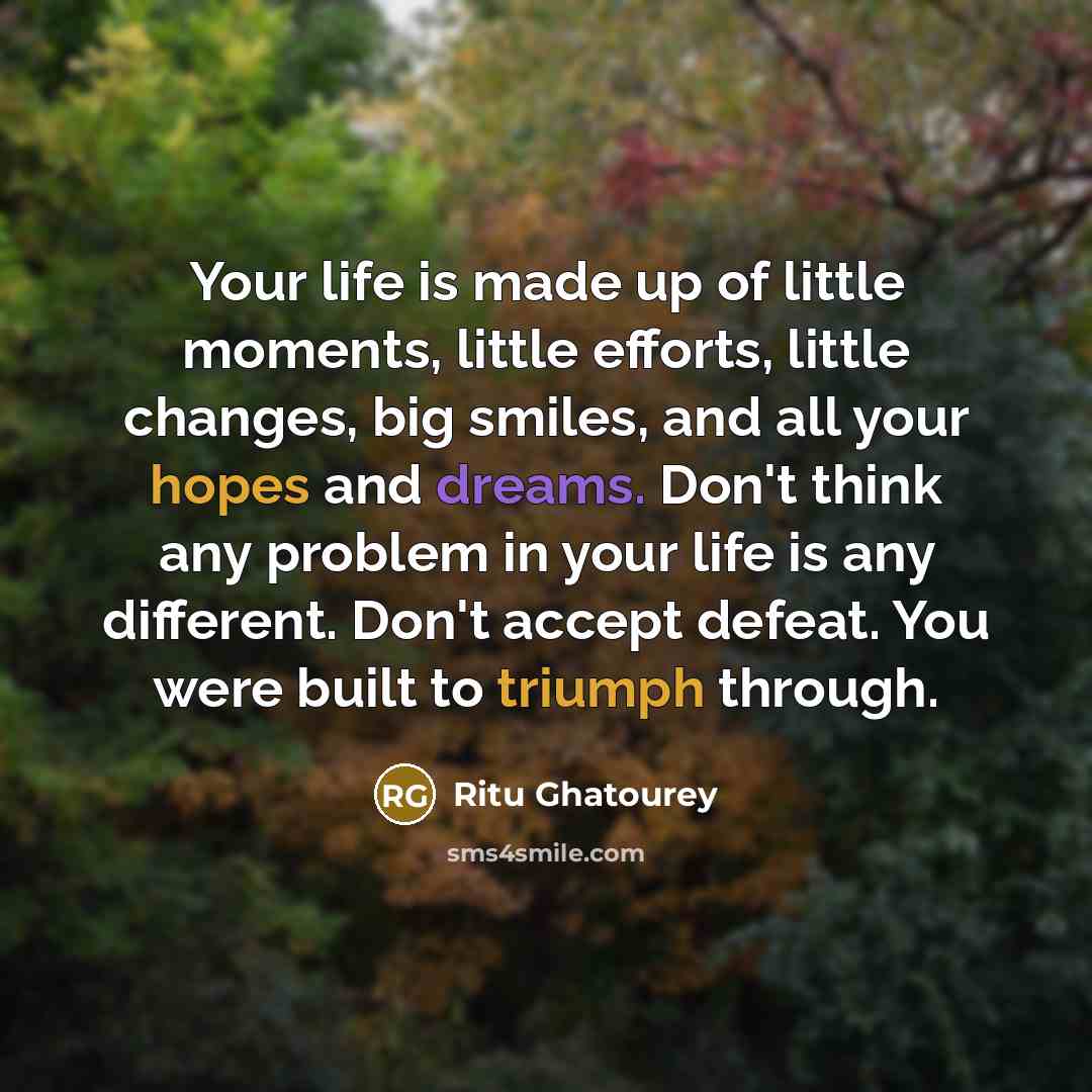 “Your life is made up of little moments, little efforts,…” quote by Ritu Ghatourey