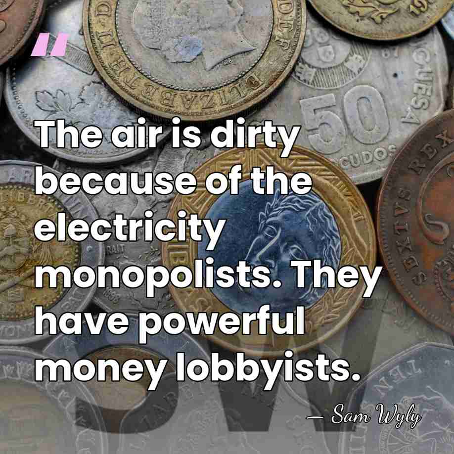 The air is dirty because of the electricity monopolists. They have powerful&hellip; - Sam Wyly