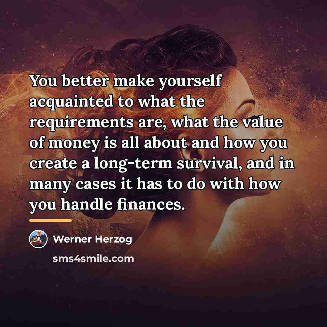 “You better make yourself acquainted to what the requirements are,…” quote by Werner Herzog