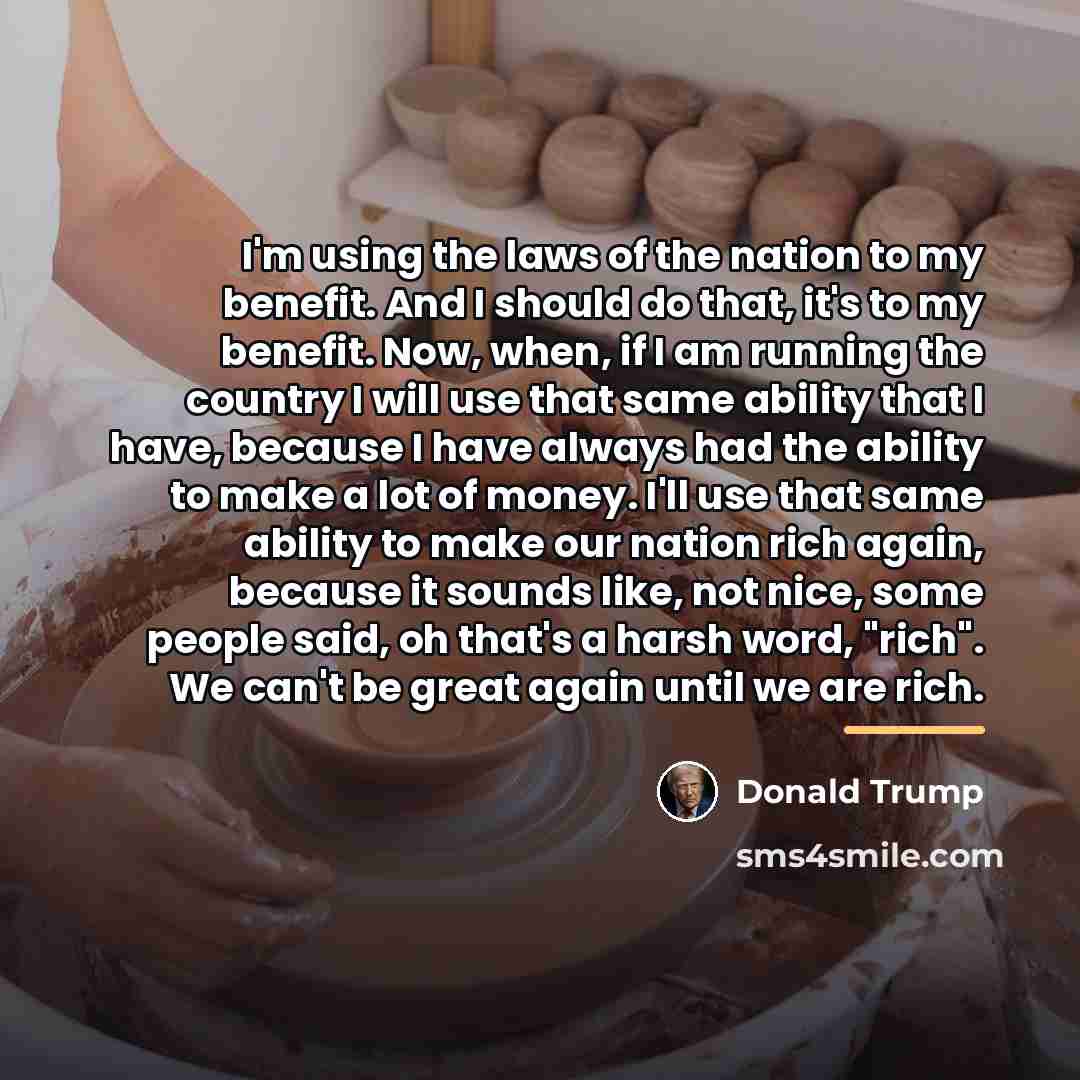 “I'm using the laws of the nation to my benefit.…” quote by Donald Trump