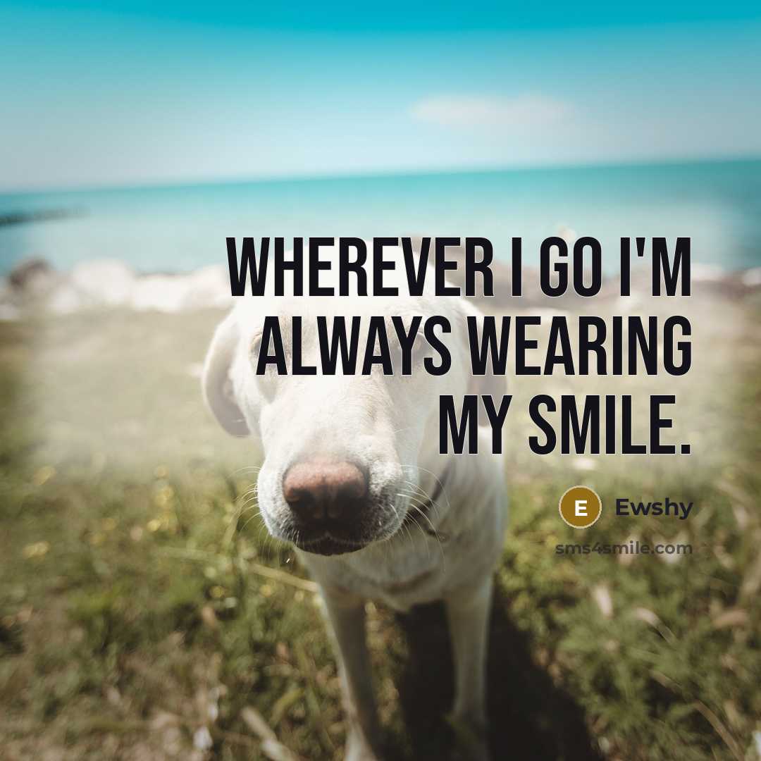 “Wherever I go I'm always wearing my smile.…” quote by Ewshy