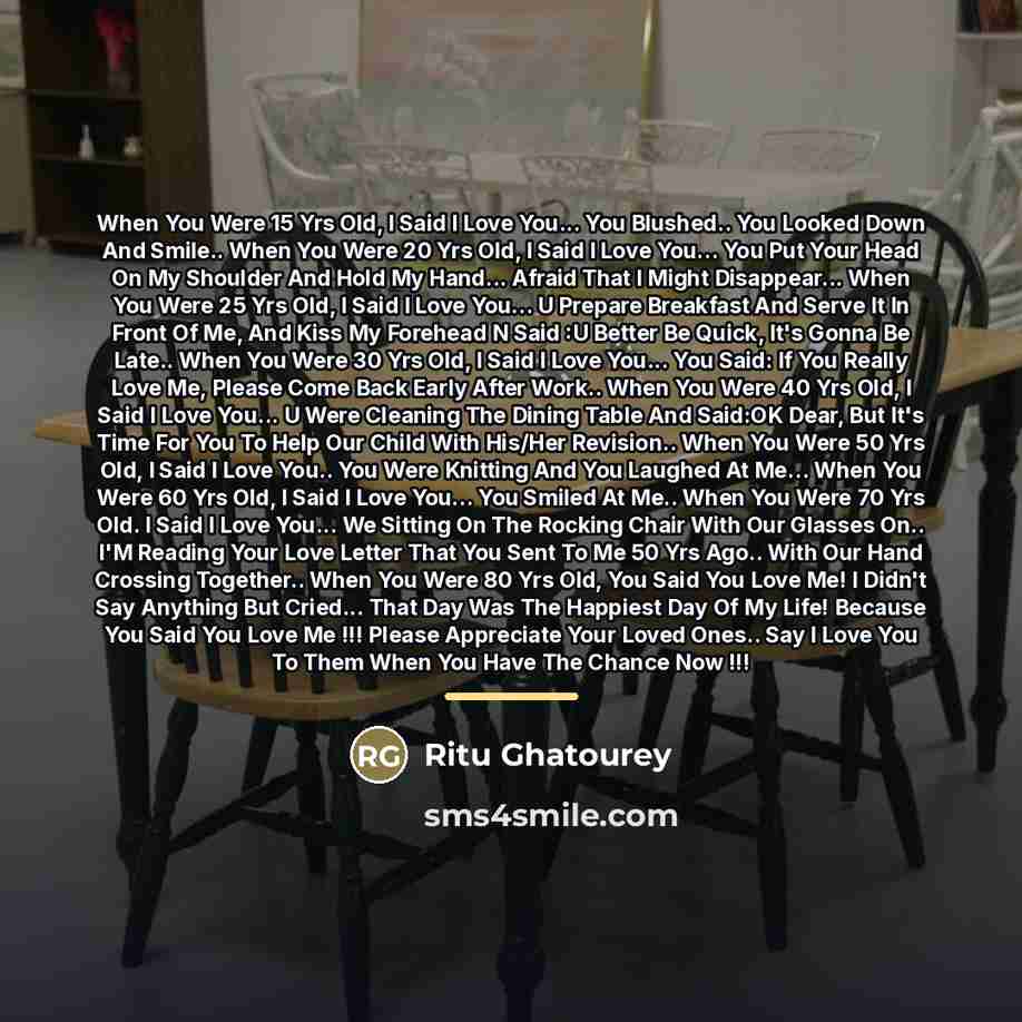 “When You Were 15 Yrs Old, I Said I Love…” quote by Ritu Ghatourey