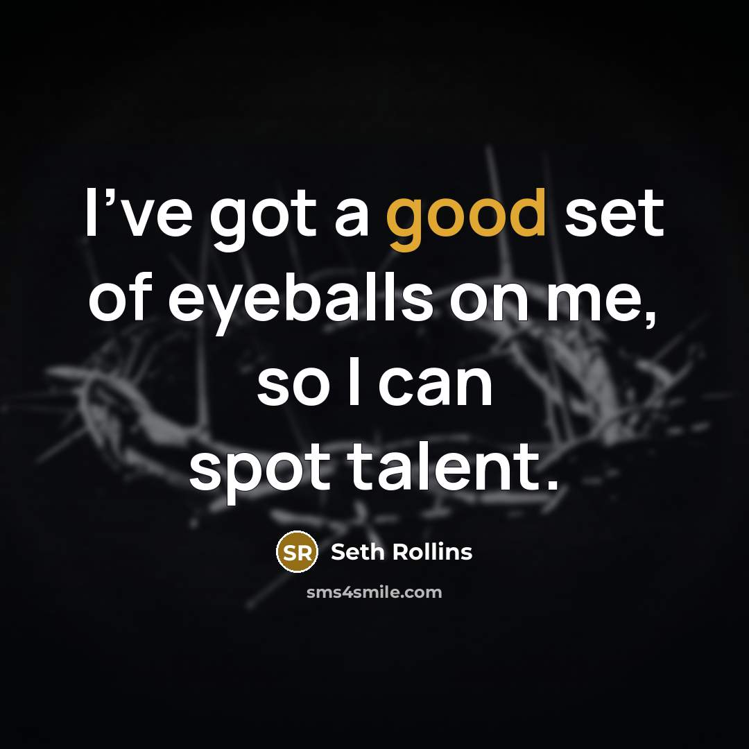 “I've got a good set of eyeballs on me, so…” quote by Seth Rollins