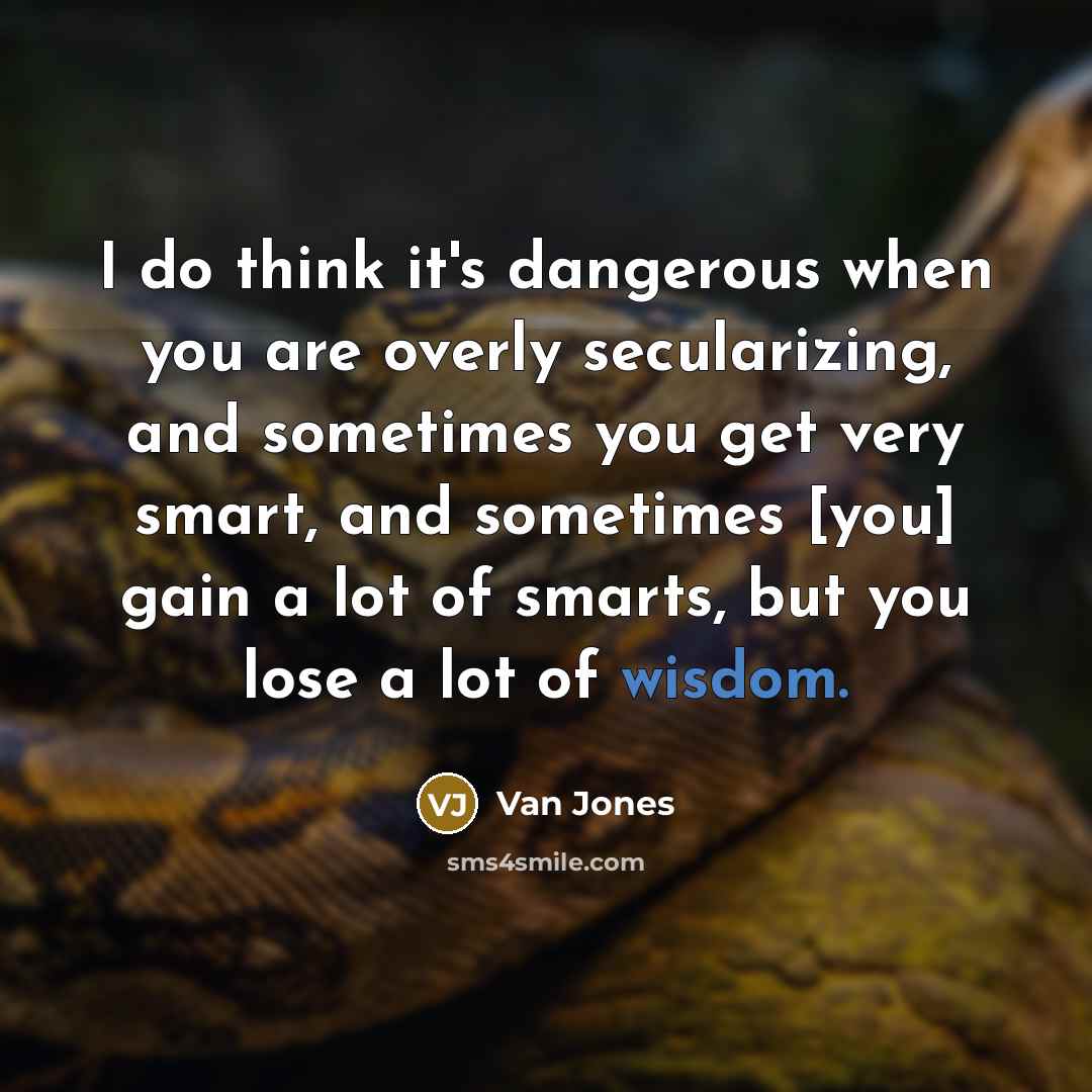“I do think it's dangerous when you are overly secularizing,…” quote by Van Jones