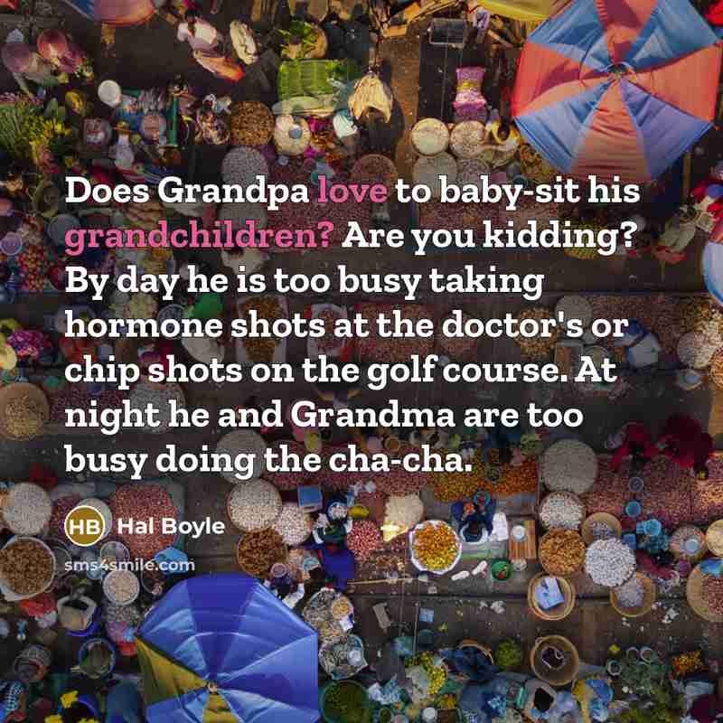 “Does Grandpa love to baby-sit his grandchildren? Are you kidding?…” quote by Hal Boyle
